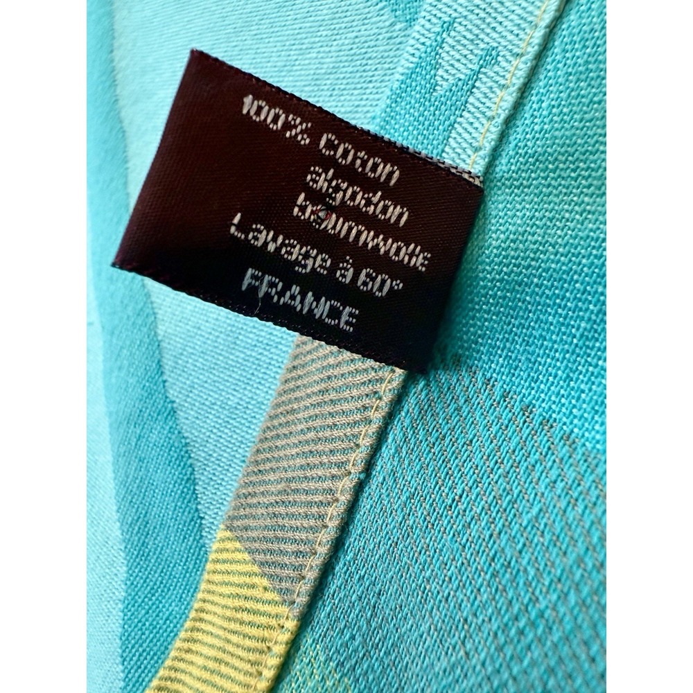 Robert Leheros Moutet rare French Flowers tablerunner Gorgeous Blues Yellows NEW - Picture 3 of 8
